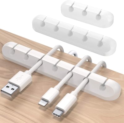 3-Pack Kabelhouder Clips voor Kabelbeheer, Zelfklevende Organiser voor USB Oplaadkabels, Muiskabels en Stroomkabels voor Thuis en Kantoor