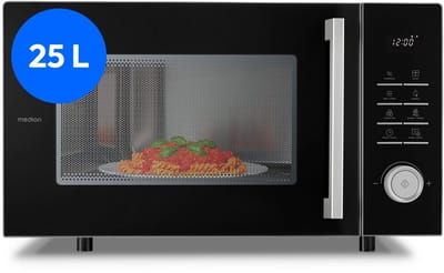 MEDION Magnetron met grill en heteluchtfunctie, Airfryer, Lichtgrijs | Airfryer, 25 L, 900 W, ovenfunctie, inclusief Airfryer-accessoires, grillrooster en bakplaat, MD12231