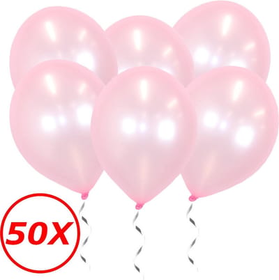 Roze Ballonnen Metallic 50 Stuks Feestversiering Gender Reveal Verjaardag Ballon