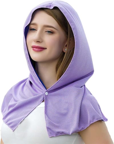 Verkoelende Handdoek met Capuchon - Sport Handdoek Cooling - Actief Blijven - Directe Verdampingskoeling - 30 x 20 cm - Paars