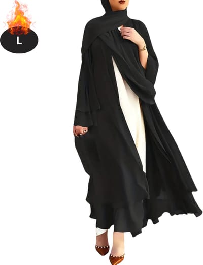 Bovista Islamitische Kleding - Djellaba Dames - Moslim Kleding - Arabisch Dames Kaftan - Alhamdulillah - Zwart L