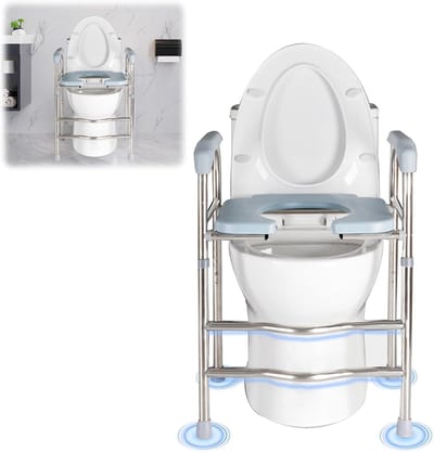 Toiletverhoger - Opstahulp - Zelfstandig Toiletgebruik - Verstelbare Hoogte - Met Armleuningen - Wit
