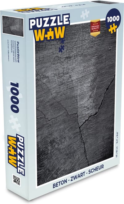 Puzzel Beton - Zwart - Scheur - Legpuzzel - Puzzel 1000 stukjes volwassenen