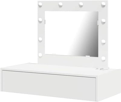 Toilettafel - Kaptafel make-up - Slaapkamer inrichten - Mat frame afwerking - 83 x 40 x 70 cm - Wit