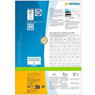 Universele etiketten HERMA 4252, permanent klevend, zelfklevend, bedrukbaar, B 199,6 x H 289,1 mm, FSC® papier, wit, 100 stuks/100 vellen