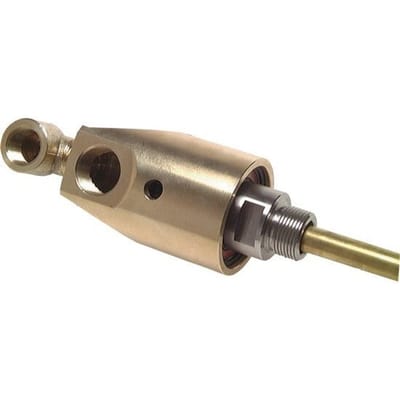 2-weg draaidoorvoer G1/2'' - G1'' Buitendraad rechtsdraaiend x Binnendraad messing 50 bar (702.5psi)