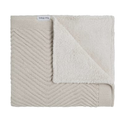 Baby's Only Wiegdeken Grace teddy - Baby deken gemaakt uit katoen en acryl - Visgraatmotief - Herfst en winter deken - 2.4 TOG - 70 x 95 cm - Warm Linen