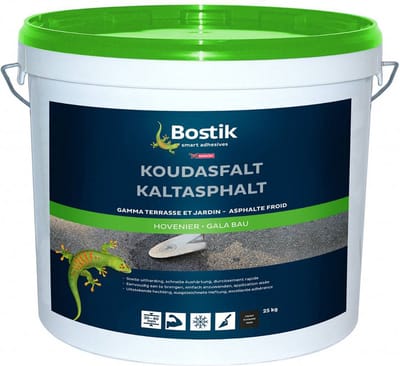 Bostik Koudasfalt 25kg Zak 25 kg - Zwart