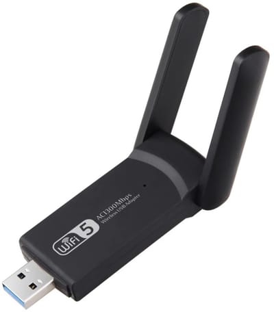 WiFi USB Adapter – Dual Band 2.4 & 5GHz – 1300 Mbps – Met Antenne – Plug & Play