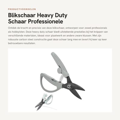 Dailygoods - Blikschaar - Heavy Duty Schaar - Professionele Draadknipper - 26 x 10 cm - Geschikt voor Plaatwerk - Carbon Steel - 200 g
