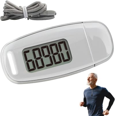 Mini Stappenteller - Wandel Tracker - Dagelijkse Beweging - USB Oplaadbaar - 5 x 3 x 8.4 cm - Wit