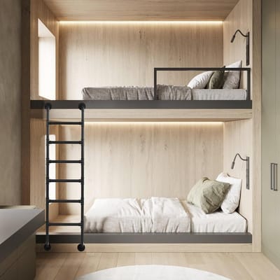 Wandladder Stapelbed - Metalen Instapladder - Toegang Terras - Verstelbaar 1-3 Meter - Smeedijzer Look