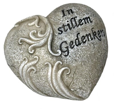 Dailygoods- Grafdecoratie Hart - Hoogwaardige Kunststeen - Graf Versiering - Gedenkartikelen - Gedenkplaat - Steengrijs - Afmetingen B: 10,5 cm H: 9,5 cm D: 3,5 cm - Herinneringsdecoratie
