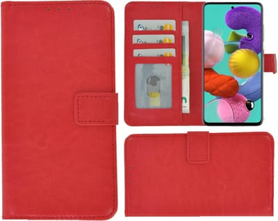 Pearlycase Hoes Wallet Book Case Rood Geschikt voor Samsung Galaxy A10