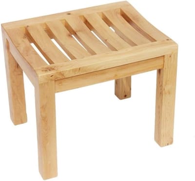 Houten Badkruk - Douchekrukje Krukje - Veilig Douchen - Massief Hout - 42x34x35 cm - Groen