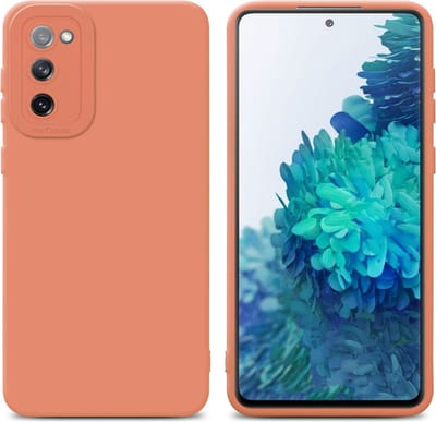 Cadorabo Hoesje geschikt voor Samsung Galaxy S20 FE in FLUID LICHT ORANJE - Beschermhoes gemaakt van flexibel TPU silicone Cover Fluid Case
