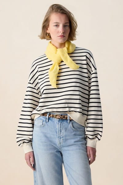 Sissy-Boy - Witte gestreepte oversized sweater