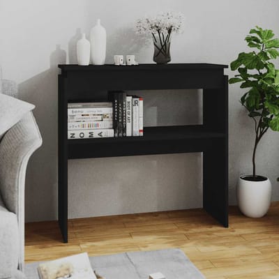 vidaXL - Wandtafel - 80x30x80 - cm - bewerkt - hout - zwart