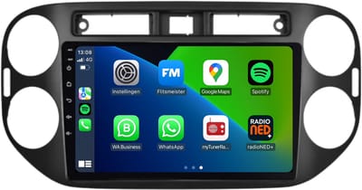 Carplay autoradio geschikt voor Volkswagen Tiguan | 2007 t/m 2015 | Android 13 | Draadloos Apple Carplay & Android Auto | 2GB + 32GB | 8-Core processor | Davilon | Glans Zwart | 2007 2008 2009 2010 2011 2012 2013 2014 2015 | Bluetooth & Wifi