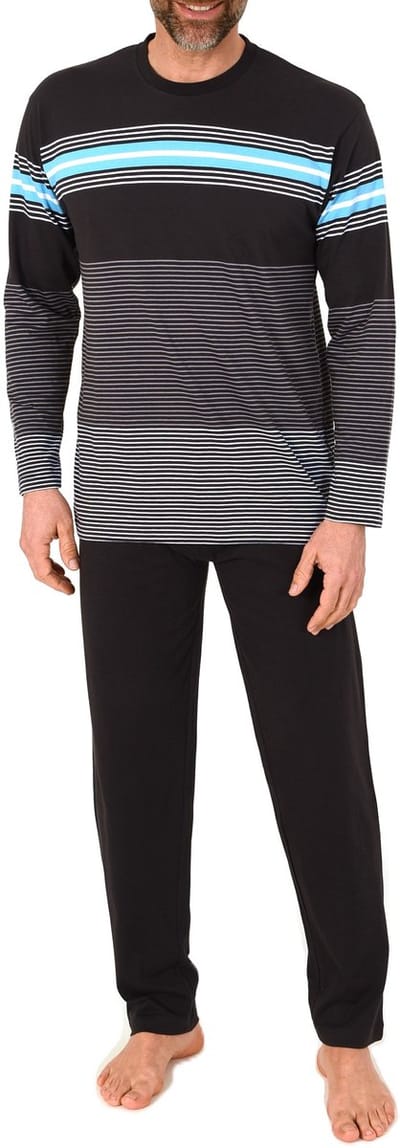 Lange Normann herenpyjama in een elegante gestreepte look