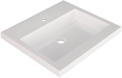 Saqu Straight Wastafel 1 kraangat 60,5x51,5x4 cm Wit