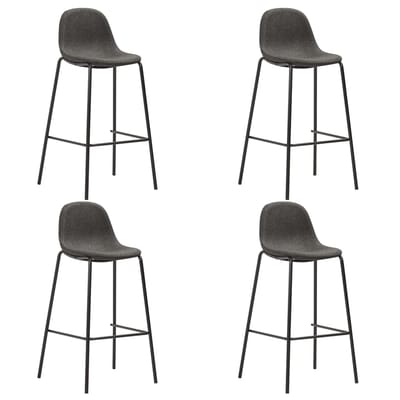vidaXL - Barstoelen - 4 - st - stof - donkergrijs