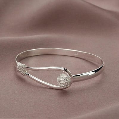 Bracelet à breloques en forme de fleur réglable en argent pour femme, bijou élégant et tendance pour fête de mariage Sl212 brown