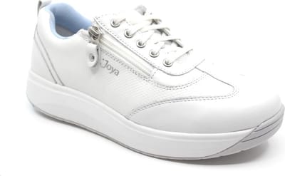 Joya, LAURA White, JY038A, Witte sneaker met schokdempende PU zolen wijdte H