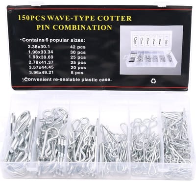 150 Stks Heavy Duty Zink Plated Haar Pin Cotter Pin Hitch Pin Assortiment Kit