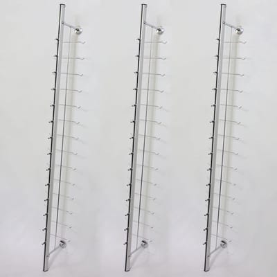 Brillenrek Wandmontage - Opbergrek Aluminium - Brillen Presenteren - Krasbestendige Lenzen - 3 stuks 131 cm - Zilver