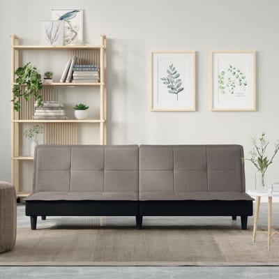 vidaXL - Slaapbank - stof - taupe