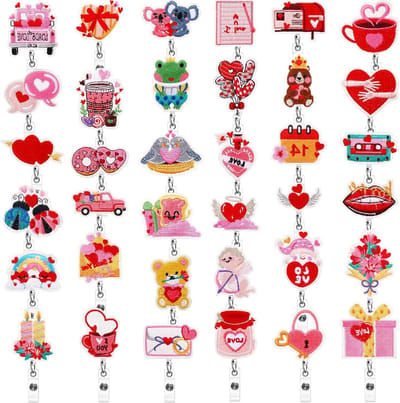 Badgehouders - Naamkaarthouder ID Clip - Kantoor Organisatie - 36 Verschillende Ontwerpen - 36 stuks - Multicolor