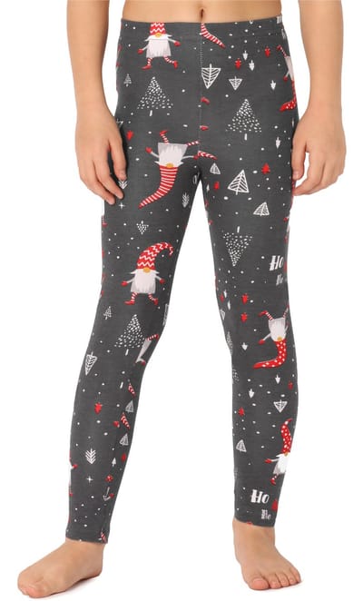 Merry Style Meisjes Lange Legging - van Katoenen - Vrijetijdsbroek - Sport - MS-MS10-337-LE-new - Donker gemêleerd/Weihnachtsmänner - 116