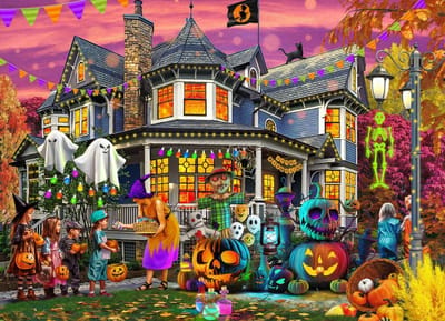 Vermont Christmas Company All Hallows' Eve Puzzel van 1000 stukjes - Halloween-puzzel voor volwassenen en gezinnen - willekeurige stukjes - 166 5/8 inch x 1000 cm