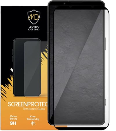 MobyDefend Screenprotector - Geschikt voor Sony Xperia 1 VIII - Screensaver Met Zwarte Randen - Gehard Glas