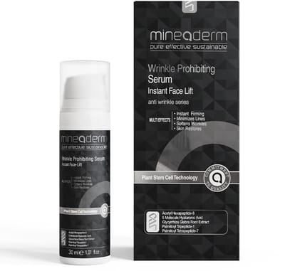 Mineaderm Anti-Wrinkle Serum with Peptides, 5-fold Hyaluronic Acid & Vitamin E – Firming & Moisturizing Anti-Aging Serum for Face, Neck & Décolleté – 30ml