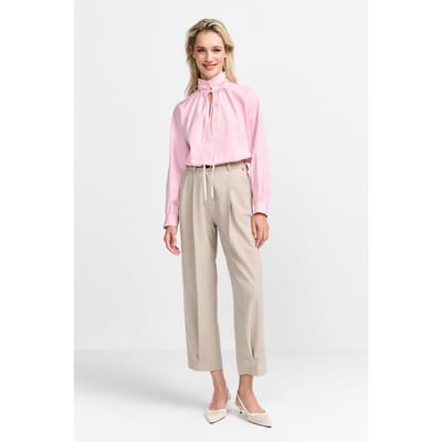 Rich & Royal Cotton Stripe Blouse Strawberry Cream Maat: 34 | Blouses Outlet | Dames | Roze