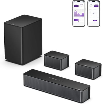 5.1 Soundbar voor TV met Draadloze Subwoofer en Surround Speakers