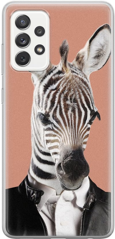 Leuke Telefoonhoesjes - Hoesje geschikt voor Samsung Galaxy A52 5G - Baby zebra - Soft case - TPU - Print / Illustratie - Roze