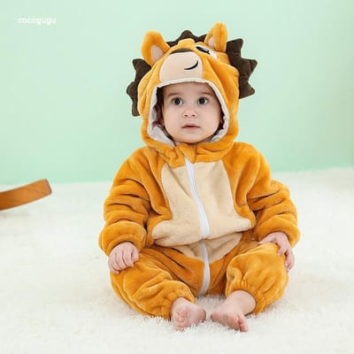 Grenouillère Panda Pyjama Bébé Garçon Fille Nouveau-né Vêtements Bébé Bodys Mignons Flanelle Chaud Combinaison Unique Hiver Halloween Tenue Animale 9M(6-12 Months)