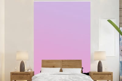 Behang - Fotobehang Silhouet van giraffen met een roze lucht - Breedte 200 cm x hoogte 300 cm