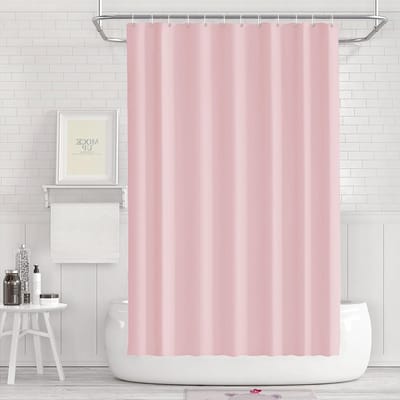Badgordijn 180 x 180 cm - Waterdicht & Schimmelbestendig - PEVA - Wasbaar - Inclusief 12 Ringen - Roze