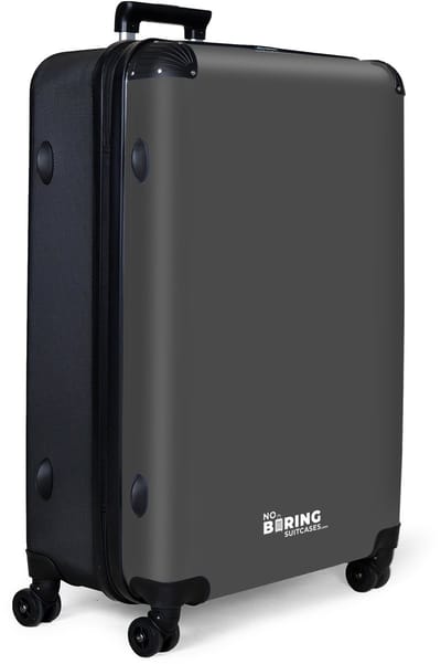 NoBoringSuitcases.com® - Koffer groot - Reiskoffer lichtgewicht - Grijs - Antraciet - Effen - Rolkoffer met 4 wielen - Grote trolley XL - 98 liter bagage