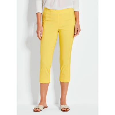 7/8-broek LOUISA met elastische tailleband van superstretch - geel - Gr. 40 van Goldner Fashion