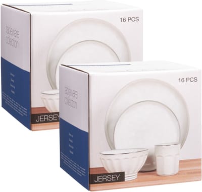SIAKI Servies set - 32-delig - wit - aardewerk dinerservies - tafelservies - serviesset voor 8 personen
