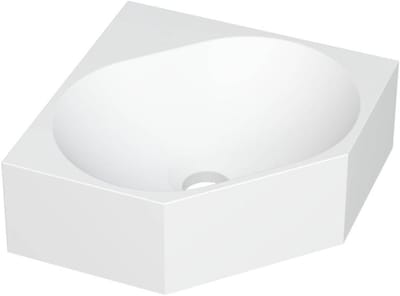 INK - Hoekfontein Polystone Zonder Kraangat - 270x270x100 mm - Mat Wit