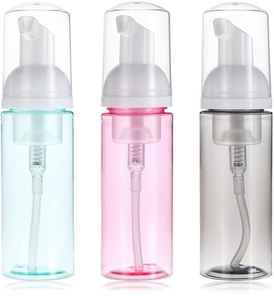Dailygoods- Schuimfles 60ml - 3 Stuks - Lege Reisfles - Hervulbare Zeepdispenser - Kleine Mousse Fles - RVS/PP/PET - Schuimdispenser