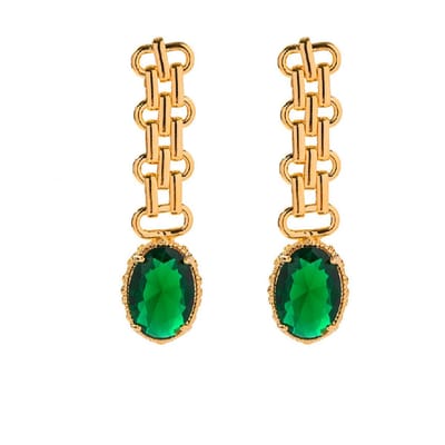 Oorbellen met Ovale Steen – Groen of Blauw | Verfijnde Look | Twinolo