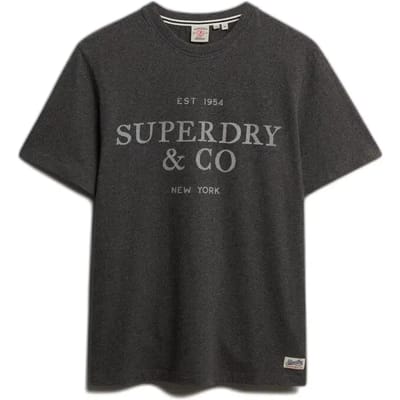 Superdry T-shirt 1954 Company Relaxed Tee M1012392a C90 Vintage Grey Marl Mannen Maat - M
