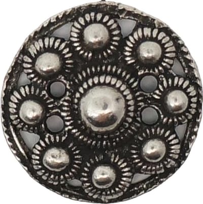 Zeeuws Meisje - 6 stuks Zeeuwse kleding knoop 18 mm met 4 bevestigingsgaatjes verzilverd